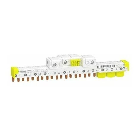 SCHNEIDER ELECTRIC Peigne Avec Connecteurs Intégrés - Raccordement Horizontal Acti9 - 63A - 3P+N - 12 Modules De 18mm 1 SCHNEIDER ELECTRIC Peigne Avec Connecteurs Intégrés - Raccordement Horizontal Acti9 - 63A - 3P+N - 12 Modules De 18mm