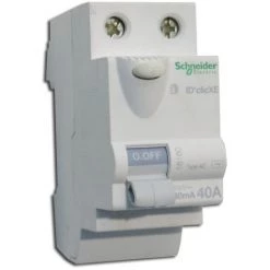 SCHNEIDER ELECTRIC Interrupteur Différentiel 40A 30mA Type AC Embrochable Sur Répartiteur IDCLIC XE (non Peignable) SCHNEIDER 16160