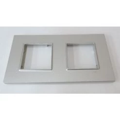 SCHNEIDER ELECTRIC Plaque Double Alu 2 Postes Entraxe 71mm H/V Pour Appareillage Mural ALTIRA Icone SCHNEIDER ALB44842