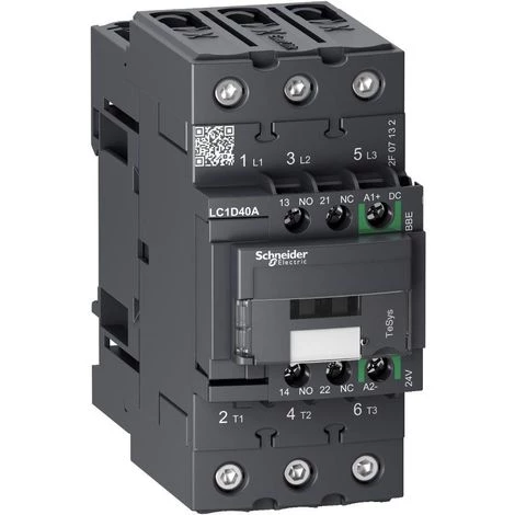 SCHNEIDER ELECTRIC Contacteur 40A 3P Contact 3F (3NO) Courant 440V AC-3 Bobine 24V CC TeSys D SCHNEIDER LC1D40ABBE 1 SCHNEIDER ELECTRIC Contacteur 40A 3P Contact 3F (3NO) Courant 440V AC-3 Bobine 24V CC TeSys D SCHNEIDER LC1D40ABBE