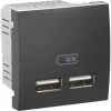 SCHNEIDER ELECTRIC Double Chargeur USB 2.1A Encastré Couleur Graphite (sans Support Ni Plaque) Unica SCHNEIDER MGU3.418.12