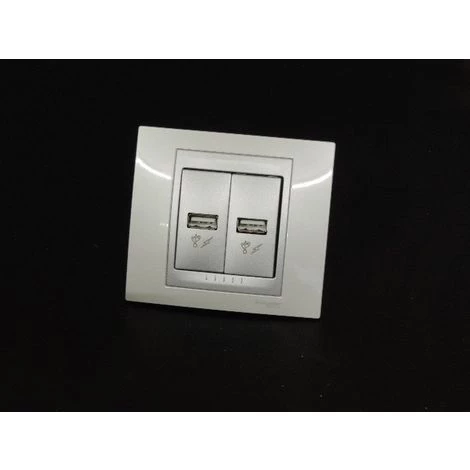 SCHNEIDER ELECTRIC Prise Double USB Encastré Version Luxe Blanc / Aluminium Complete Avec Support Et Plaque UNICA Schneider 2 SCHNEIDER ELECTRIC Prise Double USB Encastré Version Luxe Blanc / Aluminium Complete Avec Support Et Plaque UNICA Schneider – Image 2