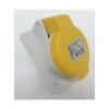Prise Socle Industrielle 16A 2P+T Inclinée Clapet Jaune 100/130V CA 50/60Hz IP44 IK08 850°C Pratika SCHNEIDER ELECTRIC PKF16F413