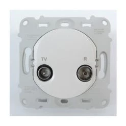 Prise TV/FM - 1 Entrée - Blanc RAL9003 - Fixation Par Vis Ovalis SCHNEIDER ELECTRIC S260451