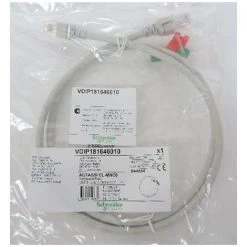 Cordon CL-MNC U/UTP 4 Paires Cat. 6 300 MHz LSZH - 1 Mètre - Gris Actassi SCHNEIDER ELECTRIC VDIP181646010