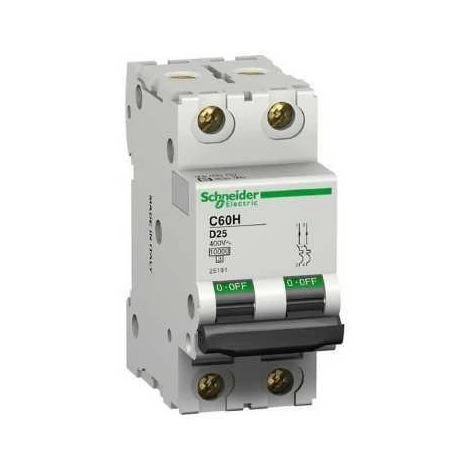 Disjoncteur 50A 2P Courbe D 10kA Modulaire Bornes Vis Multi 9 C60H SCHNEIDER ELECTRIC 25122 1 Disjoncteur 50A 2P Courbe D 10kA Modulaire Bornes Vis Multi 9 C60H SCHNEIDER ELECTRIC 25122