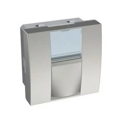 Enjoliveur Aluminium Pour Prise Rj45 Sans Connecteur 45x45mm Clipsable Altira S-one SCHNEIDER ELECTRIC ALB46391