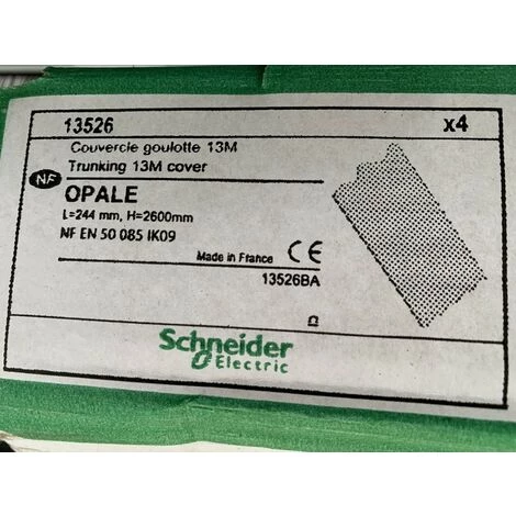 SCHNEIDER ELECTRIC Lot De 100 Couvercles Pour Goulotte GTL 13M Largeur 244mm Hauteur 2600mm Blanc Opale IK09 SCHNEIDER 13526 2 SCHNEIDER ELECTRIC Lot De 100 Couvercles Pour Goulotte GTL 13M Largeur 244mm Hauteur 2600mm Blanc Opale IK09 SCHNEIDER 13526 – Image 2