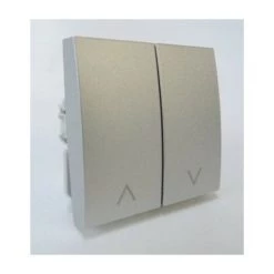 SCHNEIDER ELECTRIC Inter Double Poussoir 10A Gris Aluminium Pour Volets Roulants Série ALTIRA SCHNEIDER ALB46089