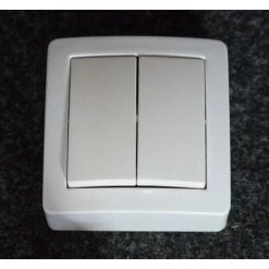 SCHNEIDER ELECTRIC Mecanisme Complet Double Va Et Vient Saillie Blanc ALREA SCHNEIDER ALB62056