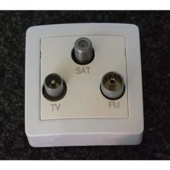 SCHNEIDER ELECTRIC Prise TV FM SAT Blanche 1E-3S Saillie Complet Avec Cadre ALB61441P ALREA SCHNEIDER ALB62329