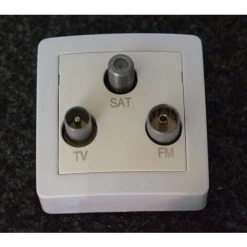 SCHNEIDER ELECTRIC Prise TV FM SAT Saillie 2 Entrées 3 Sorties Complet Avec Cadre ALB61441P ALREA SCHNEIDER ALB62322