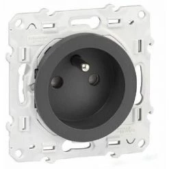 Schneider Electric SC5S54A059 Odace Prise De Courant 2 Pôles + Terre Anthracite