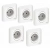 Schneider Electric SC5S26S059 Lot De 5 Prises De Courant 2P+T Ovalis