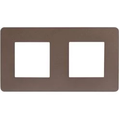 SCHNEIDER ELECTRIC Plaque Unica Studio - 2 Postes - Chocolat
