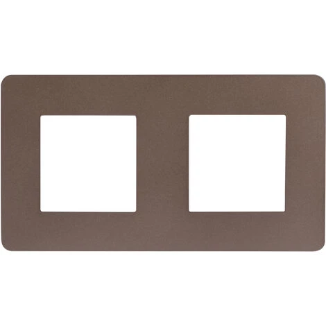 SCHNEIDER ELECTRIC Plaque Unica Studio - 2 Postes - Chocolat 1 SCHNEIDER ELECTRIC Plaque Unica Studio - 2 Postes - Chocolat