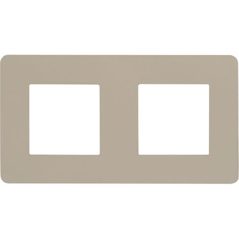 SCHNEIDER ELECTRIC Plaque Unica Studio - 2 Postes - Taupe 1 SCHNEIDER ELECTRIC Plaque Unica Studio - 2 Postes - Taupe