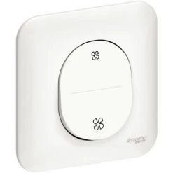 SCHNEIDER Ovalis - Bouton Poussoir Pour VMC - 2 Vitesses (S260236)