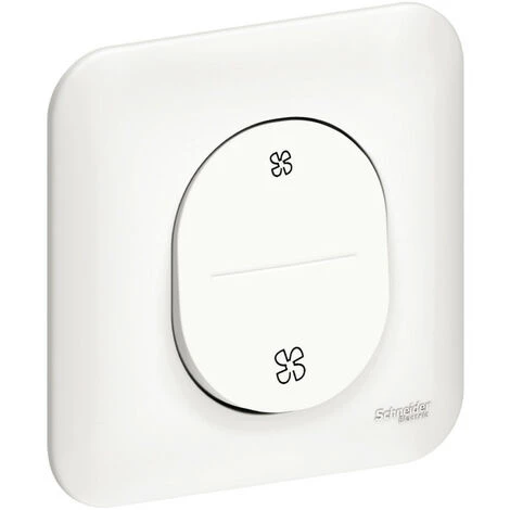 SCHNEIDER Ovalis - Bouton Poussoir Pour VMC - 2 Vitesses (S260236) 1 SCHNEIDER Ovalis - Bouton Poussoir Pour VMC - 2 Vitesses (S260236)