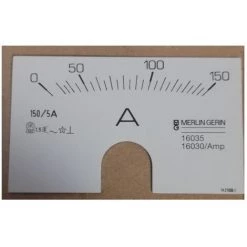 SCHNEIDER ELECTRIC Merlin Gerin 16035 Cadran Pour Ampèremètre Analogique 0-150A - Gris