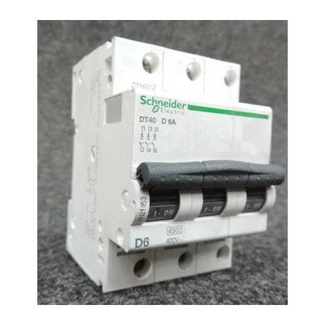 SCHNEIDER ELECTRIC Disjoncteur 3P 6A Courbe D 6kA Prodis DT40 SCHNEIDER A9N21053 1 SCHNEIDER ELECTRIC Disjoncteur 3P 6A Courbe D 6kA Prodis DT40 SCHNEIDER A9N21053