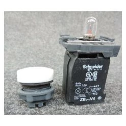 SCHNEIDER ELECTRIC Voyant Lumineux BA9s Ø 22mm Blanc 230V Vis étrier Harmony XB5 SCHNEIDER XB5AV41