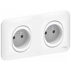 Ovalis Double Prise De Courant Pre-cablee / Griffes, Schneider Electric Ref. S262069