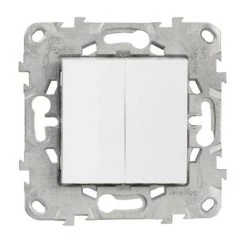 Unica Blanc Double Poussoir Avec Carte Flow Pack, Schneider Electric Ref. SHN0512777