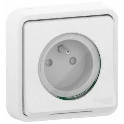 Mureva Styl Prise De Courant Encastre IP55 IK08 Blanc, Schneider Electric Ref. SHN0212468