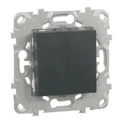 Unica Anthracite Va Et Vient + Poussoir Avec Carte Flow Pack, Schneider Electric Ref. SHN0512782