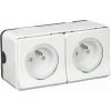Mureva Styl Double PC2P+T Horizontale Blanc Saillie Complet, Schneider Electric Ref. SHN0212467