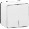Mureva Styl Double Va Et Vient Blanc Saillie Complet IP55 IK08, Schneider Electric Ref. SHN0212462