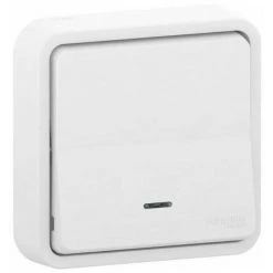 Mureva Styl Va Et Vient Lumineux Blanc Encastre Complet IP55 IK08, Schneider Electric Ref. SHN0212469