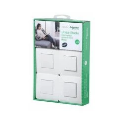 Unica Lot De 4 V&V Monte Avec Plaque Studio Blanc, Schneider Electric Ref. SHN0412660