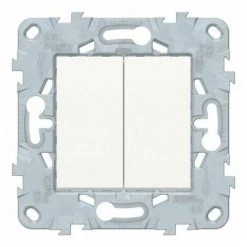 Unica Blanc Double Va Et Vient 10A Connex Rapide 2 Modules, Schneider Electric Ref. NU521318F