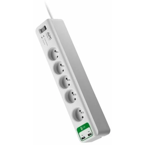 Multiprise 5 Prises + 2 Ports USB Parafoudre/parasurtenseur, Schneider Electric Ref. PM5U-FR 1 Multiprise 5 Prises + 2 Ports USB Parafoudre/parasurtenseur, Schneider Electric Ref. PM5U-FR