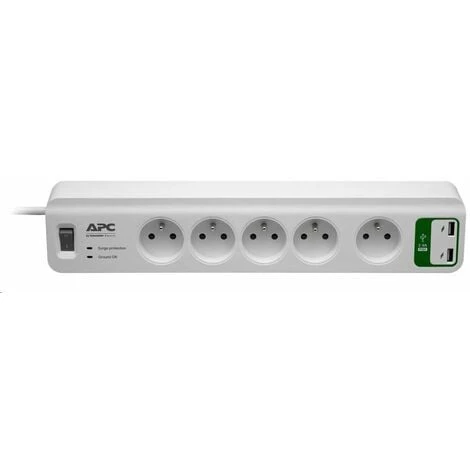 Multiprise 5 Prises + 2 Ports USB Parafoudre/parasurtenseur, Schneider Electric Ref. PM5U-FR 2 Multiprise 5 Prises + 2 Ports USB Parafoudre/parasurtenseur, Schneider Electric Ref. PM5U-FR – Image 2