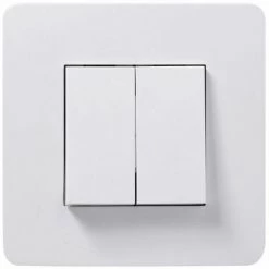 Unica Blanc Double V&V + Plaque Studio 1P, Schneider Electric Ref. SHN0512824