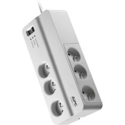 Multiprise Parasurtenseur 6 Prises 10A, Schneider Electric, Ref. PM6-FR