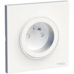 Odace Lot De 5PC2P+T A Vis Connex Rapide Avec Plaque Brochable Blanc, Schneider Electric, Ref. SHN0412525