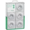 Odace Lot De 5 PC2P+T A Vis Connexion Rapide Avec Plaque Brochable Aluminium, Schneider Electric, Ref. SHN0412531