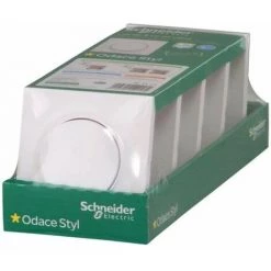 Odace Lot De 5 Va Et Vient A Griffes Et Plaque Complet Blanc, Schneider Electric, Ref. SHN0412216