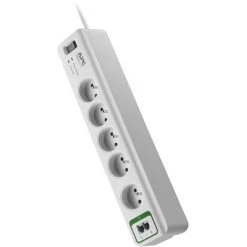 Multiprise Parasurtenseur 5 Prises 10A Protection Téléphone, Schneider Electric, Ref. PM5T-FR