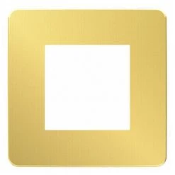 Unica Studio Métal Plaque 1P Or Liseré Blanc , Schneider Electric Ref. NU280259F