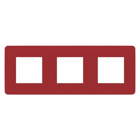 Unica Studio Color Plaque 3P Rouge Cardinal Liseré Blanc, Schneider Electric Ref. NU280613F 1 Unica Studio Color Plaque 3P Rouge Cardinal Liseré Blanc, Schneider Electric Ref. NU280613F