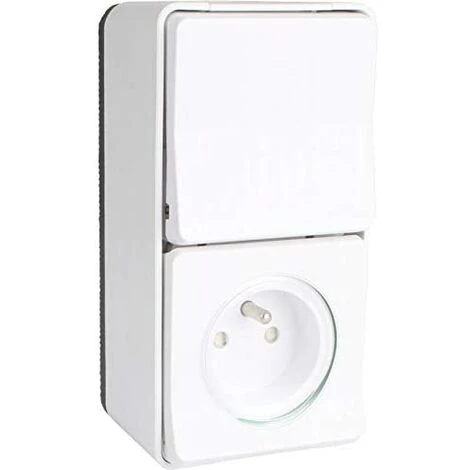 Mureva Styl PC+Va Et Vient Verticale Blanc Saillie Complet IP55 IK08, Schneider Electric Ref. SHN0212466 1 Mureva Styl PC+Va Et Vient Verticale Blanc Saillie Complet IP55 IK08, Schneider Electric Ref. SHN0212466