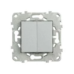 Unica Alu Double Poussoir Avec Carte Flow Pack, Schneider Electric Ref. SHN0512778