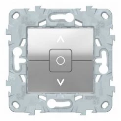 Unica Alu Interrupteur Volet Roulant 6A 3Touches 2Mod, Schneider Electric Ref. NU520830F