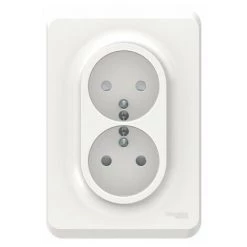 Unica Blanc Double Prise 2P+T à Vis, Schneider Electric Ref. NU406918F