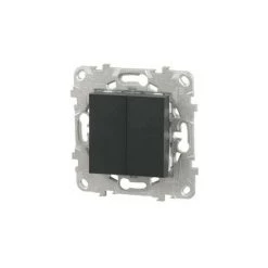 Unica Anthracite Double Poussoir Avec Carte Flow Pack, Schneider Electric Ref. SHN0512779